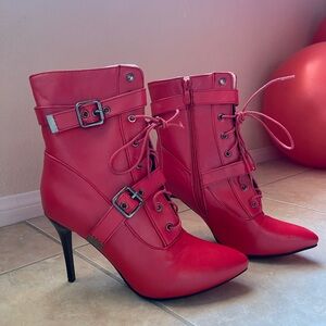 Stylish Red Women's Ankle Boots